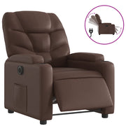 Poltrona | Sedia Relax Reclinabile Elettrica Marrone in Similpelle