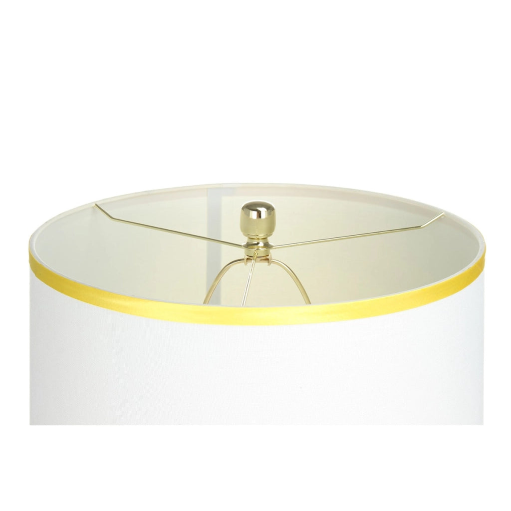 Lampada da tavolo e terra Paralla in metallo oro e bianco