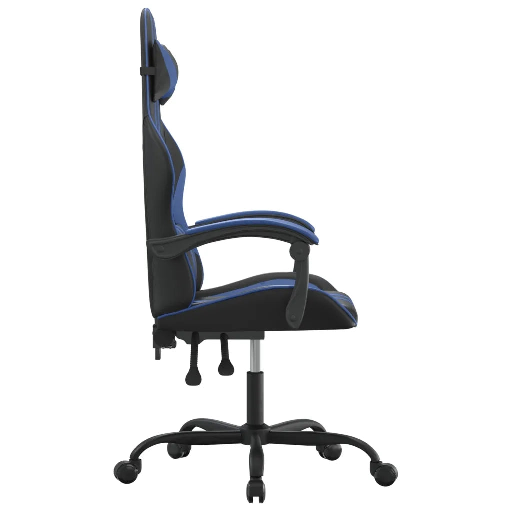 Sedia da Gaming Girevole Nero e Blu in Similpelle 349519