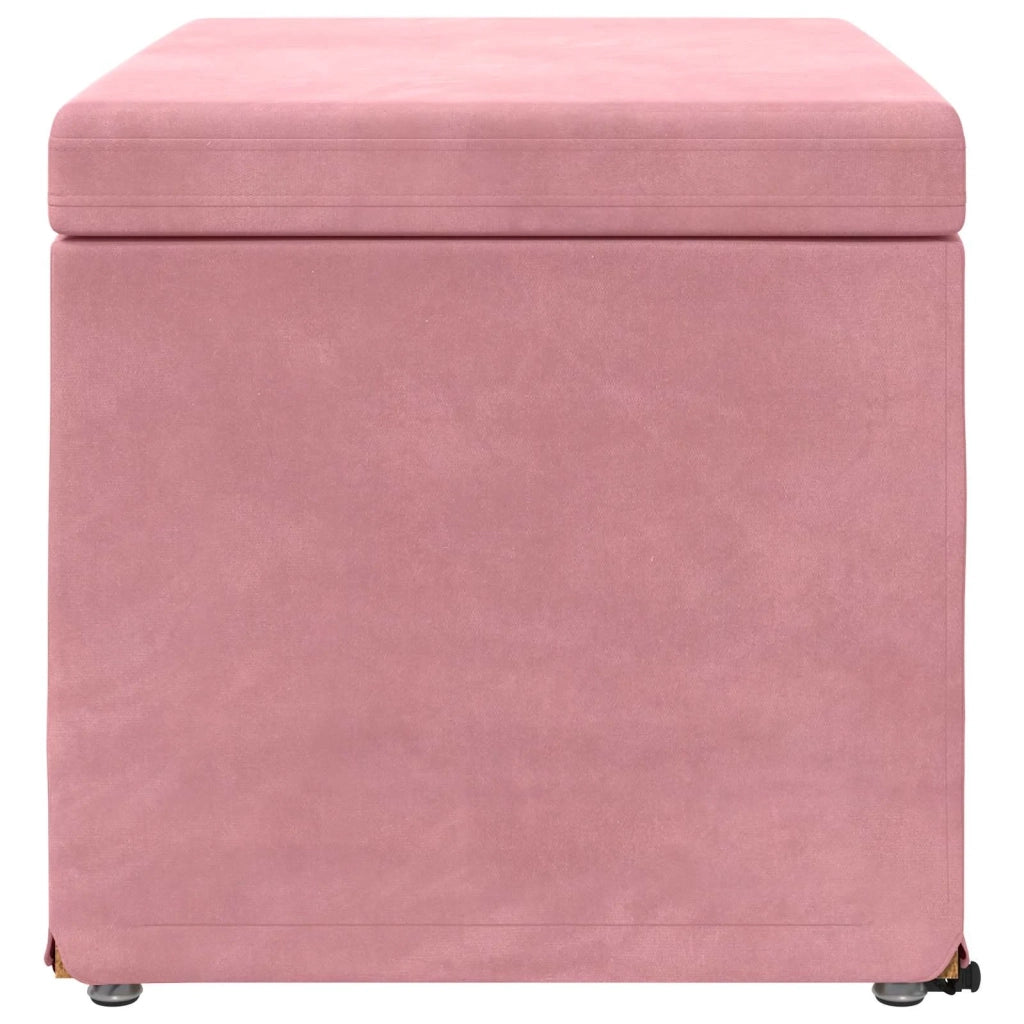 Pouf Rosa 61 x 41 x 40 cm Velluto e Legno Ingegnerizzato 876768