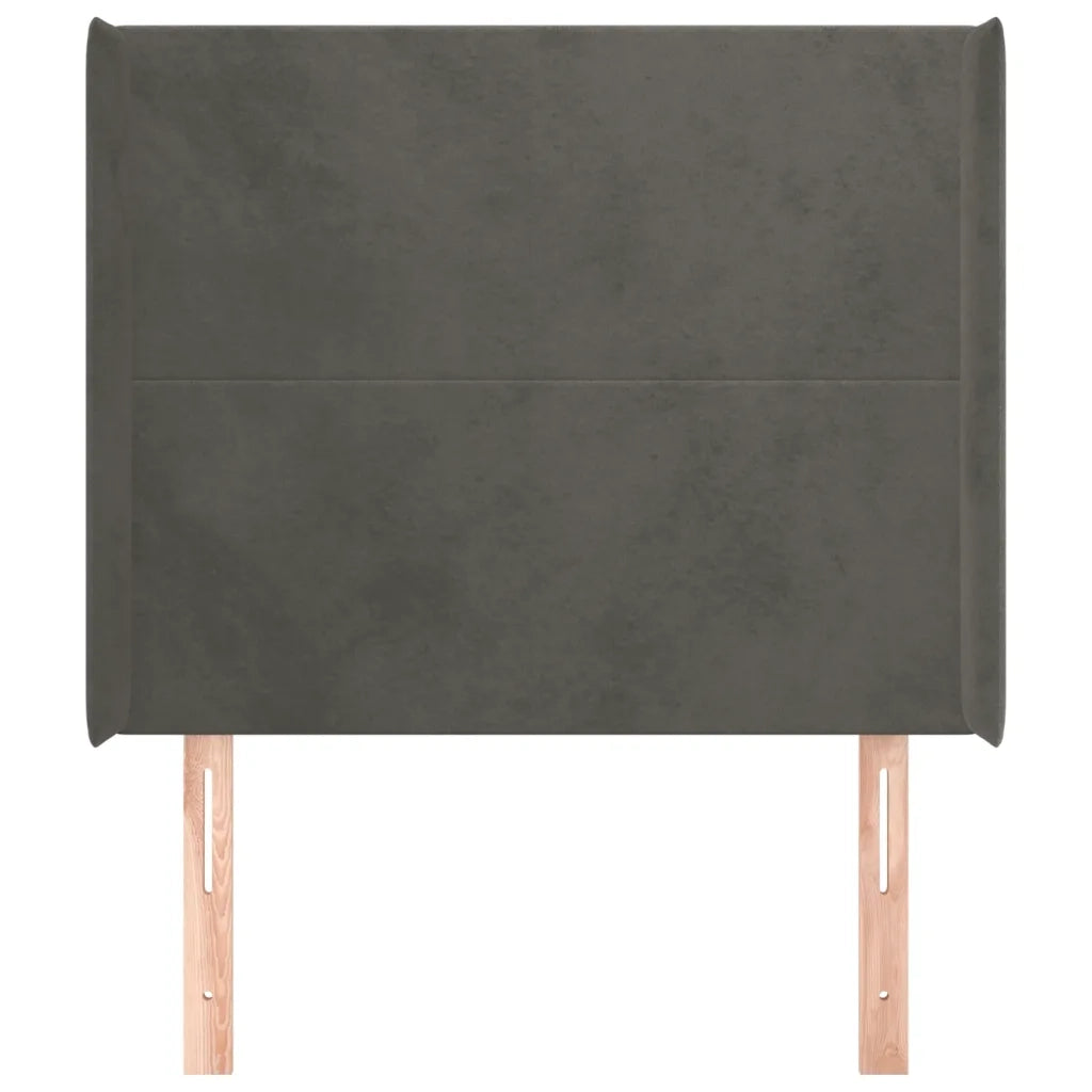 Testiera ad Orecchio Grigio Scuro 83x16x118/128 cm in Velluto cod mxl 46609