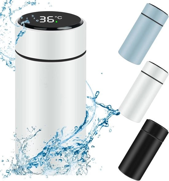 Mini Termos 200 ml con Visualizzazione della Temperatura LED - Isolante in Acciaio Inossidabile per Bevande Calde e Freddi