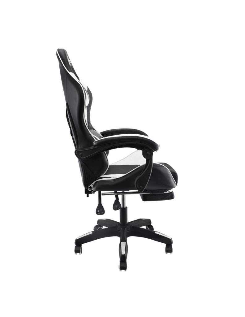 Sedia Gaming con Poggiapiedi in Similpelle Bianco