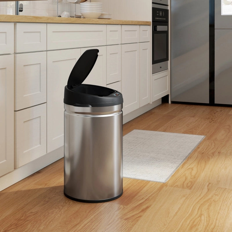 BIDONE RIFIUTI SENSOR 30 L Acciaio Inossidabile Argento con Soft-Close