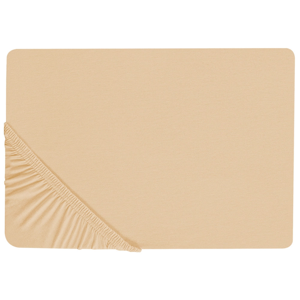 Lenzuolo con angoli cotone beige sabbia 200 x 200 cm con bordi elastici modello classico a tinta unita camera da letto classica