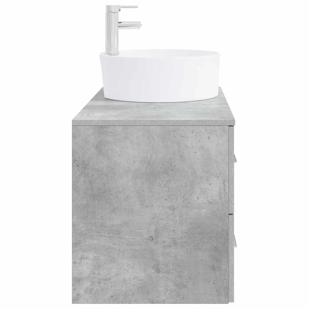 Set di mobili per il bagno 2 pz Grigio Cemento 3403987