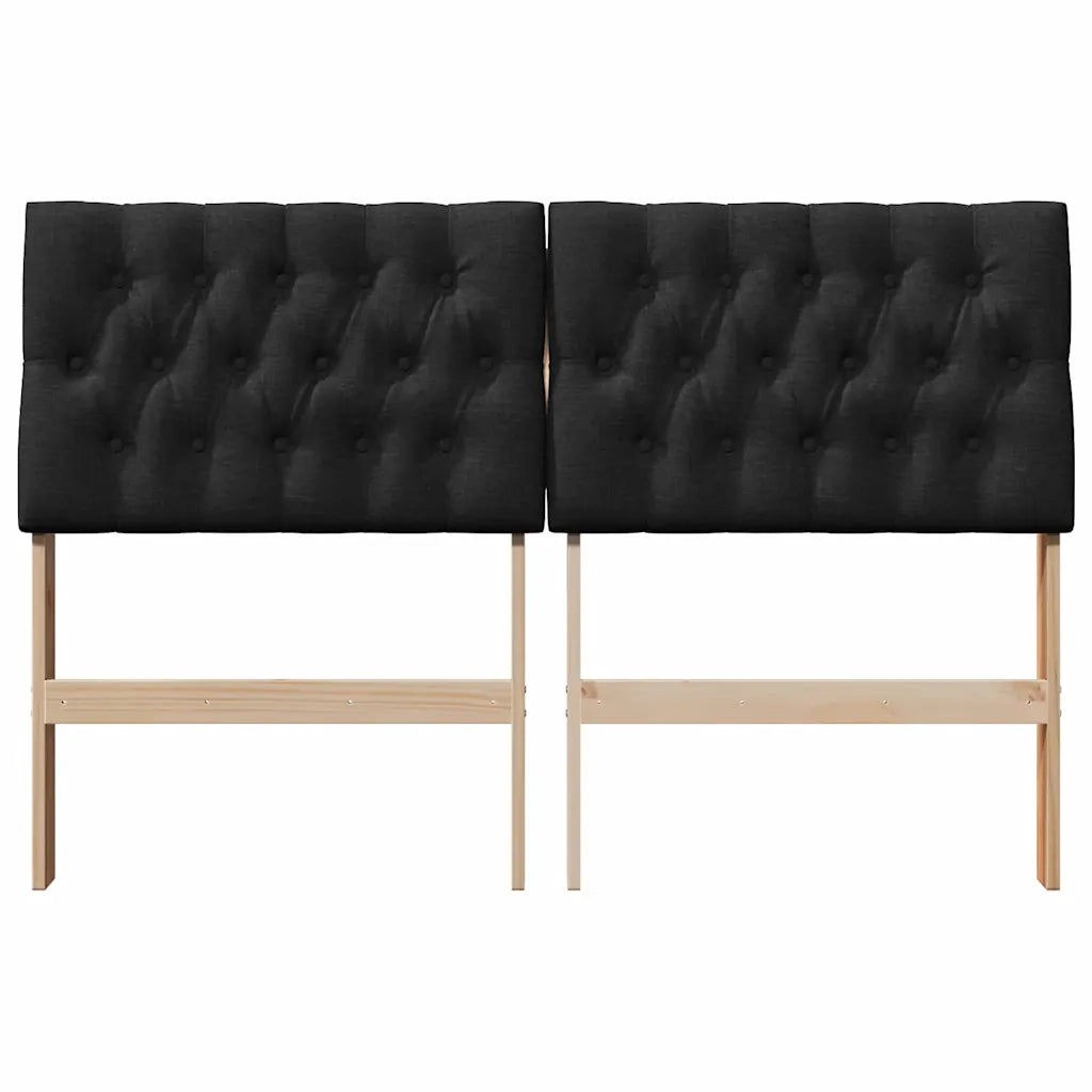 Testiera imbottita Nero 160 cm Pino massello 879331