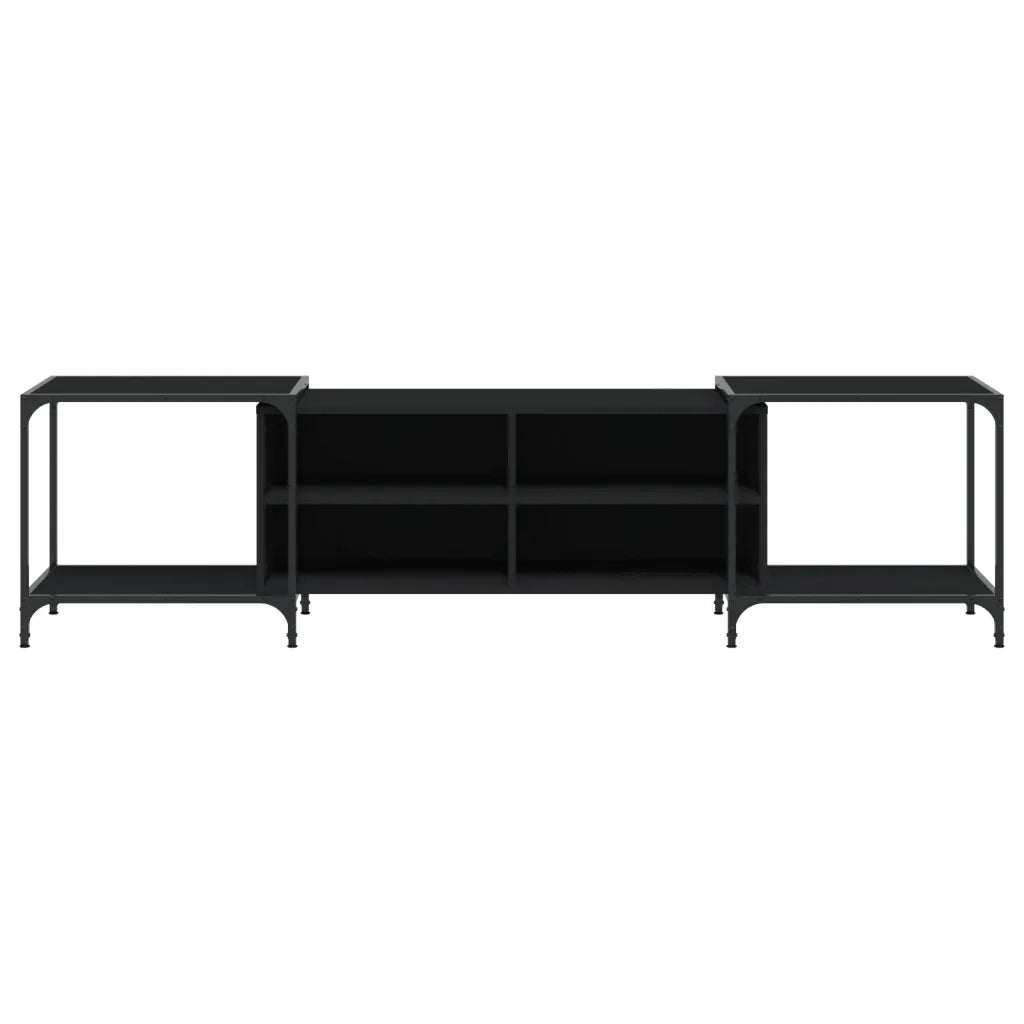 Mobile Porta TV Nero 203x37x50 cm in Legno Multistrato