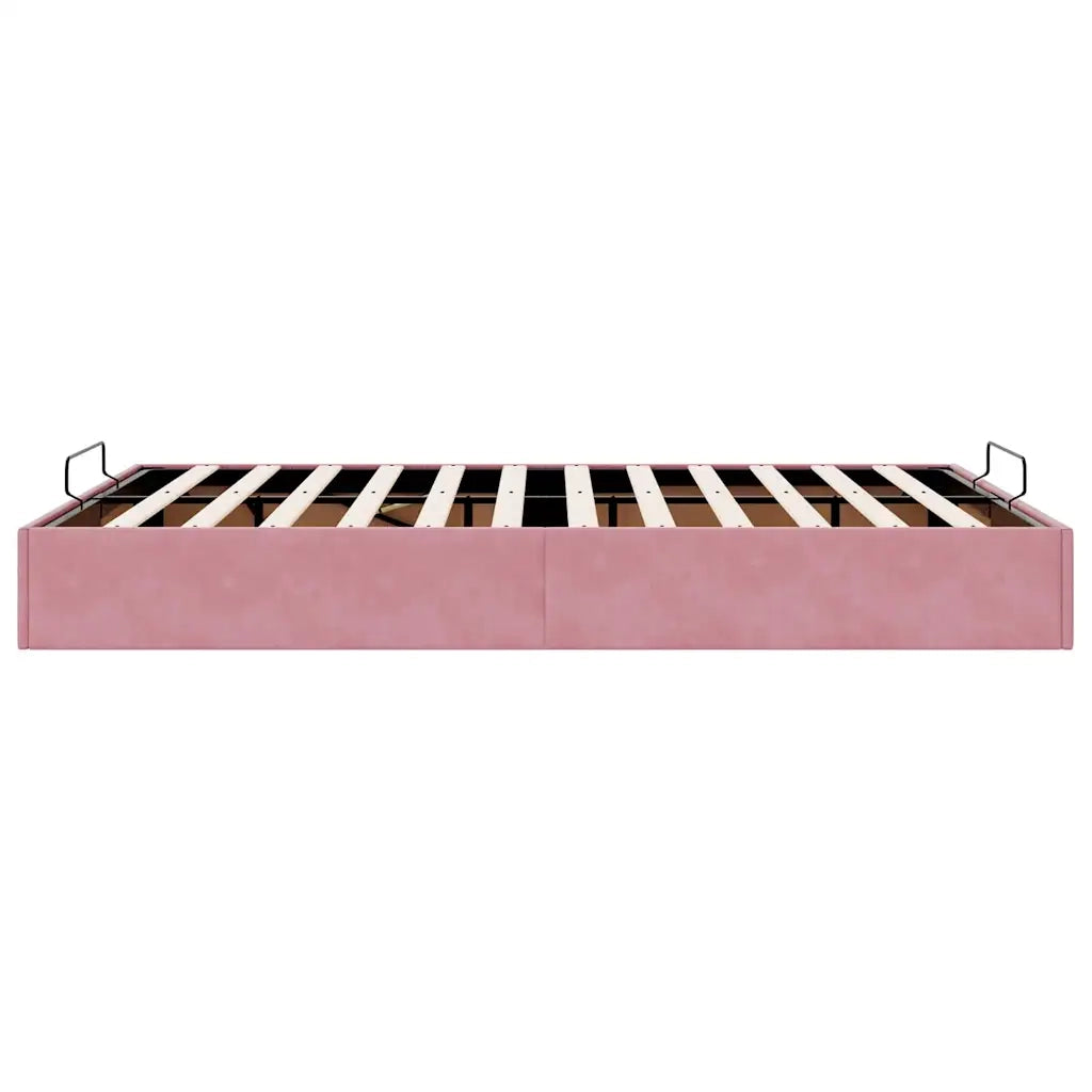 Struttura Letto Pouf senza Materasso Rosa 140x200 cm in Velluto 3310972