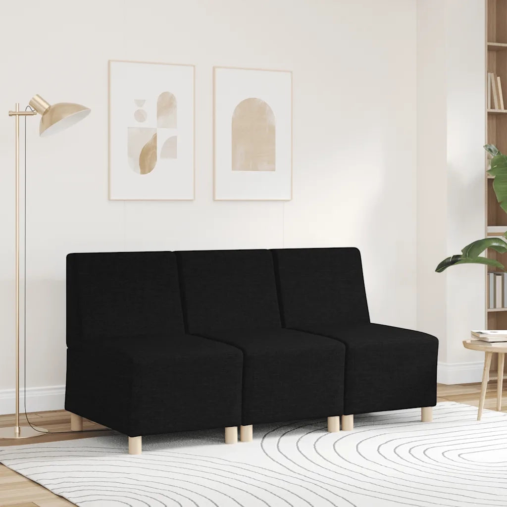 vidaXL Divano componibile senza braccioli nero 55 cm in tessuto