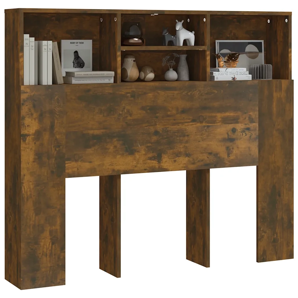 Testiera con Scomparti Rovere Fumo 120x19x103,5 cm 817246