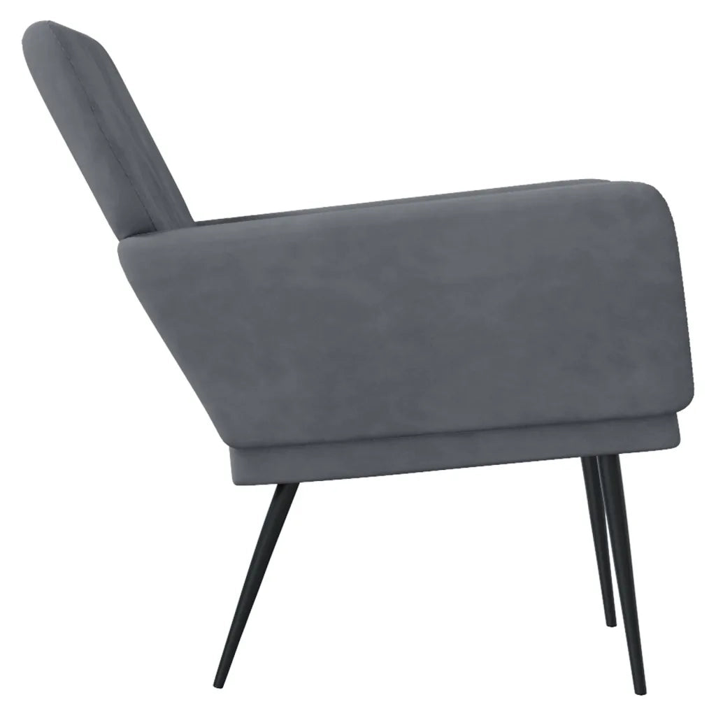 Poltrona Grigio Scuro 62x79x79 cm Velluto 351373