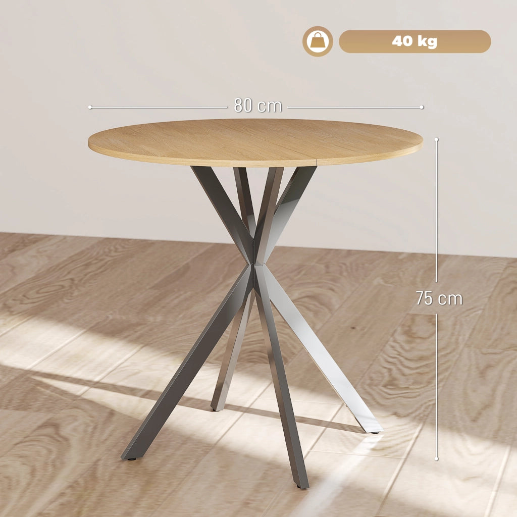 Tavolo da pranzo rotondo per 2 persone ¨C zephmum ¨C bianco quercia