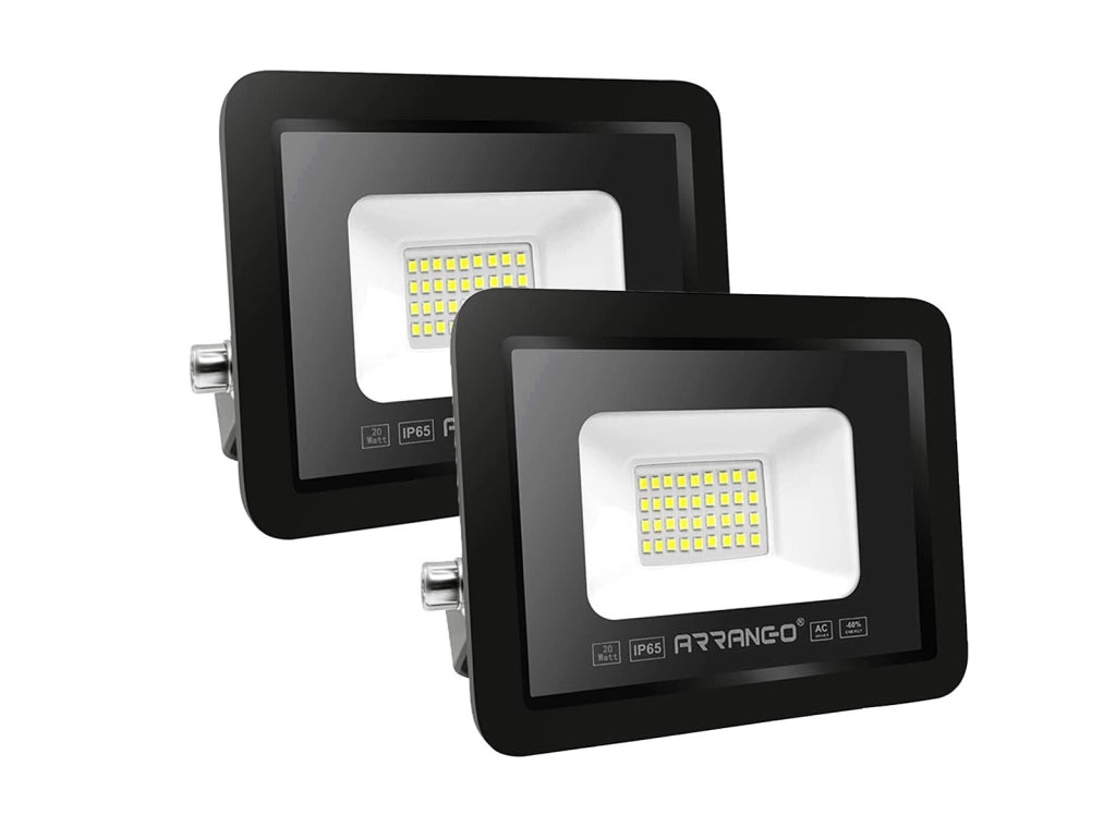 2 Pezzi Faretti LED per Esterno ALTA LUMINOSITÀ 20W 2000lm 220V Impermeabile IP65 per Giardino Cortile Garage Piazza Bianco Freddo 6500K