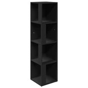 Mobile angolare moderno e compatto 33 x 33 x 132 cm con 4 vani contenitori in legno composito nero 02_0047973