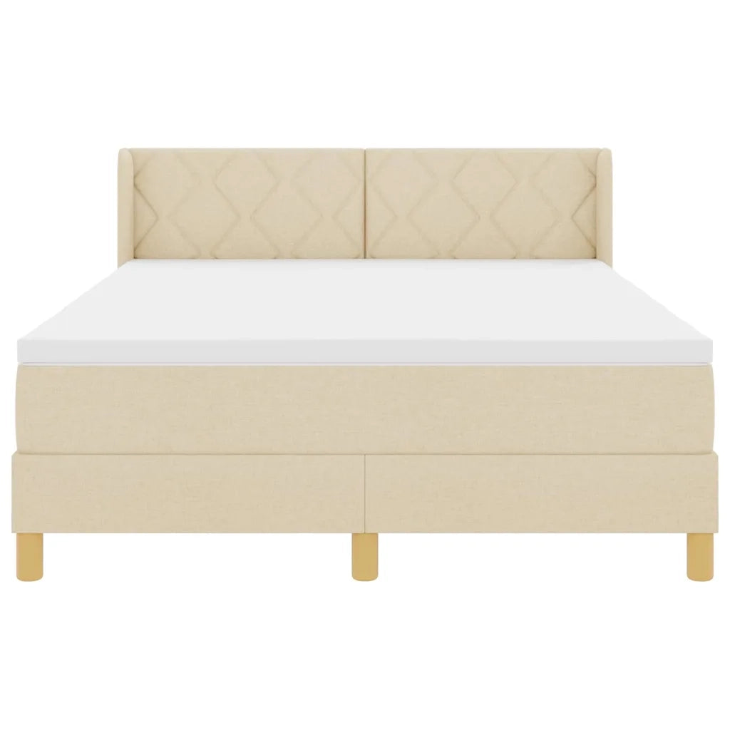 Letto a molle con materasso Crema 200 x 160 cm Tessuto 3341368