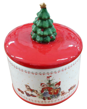 Contenitore Natalizio Ø15 cm in Ceramica