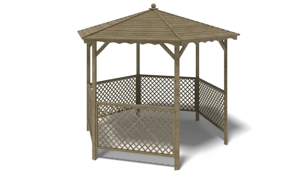 Gazebo da giardino tettoia parasole 3.38x2.79 m – Impregnato - ALT140 - ALTANKA