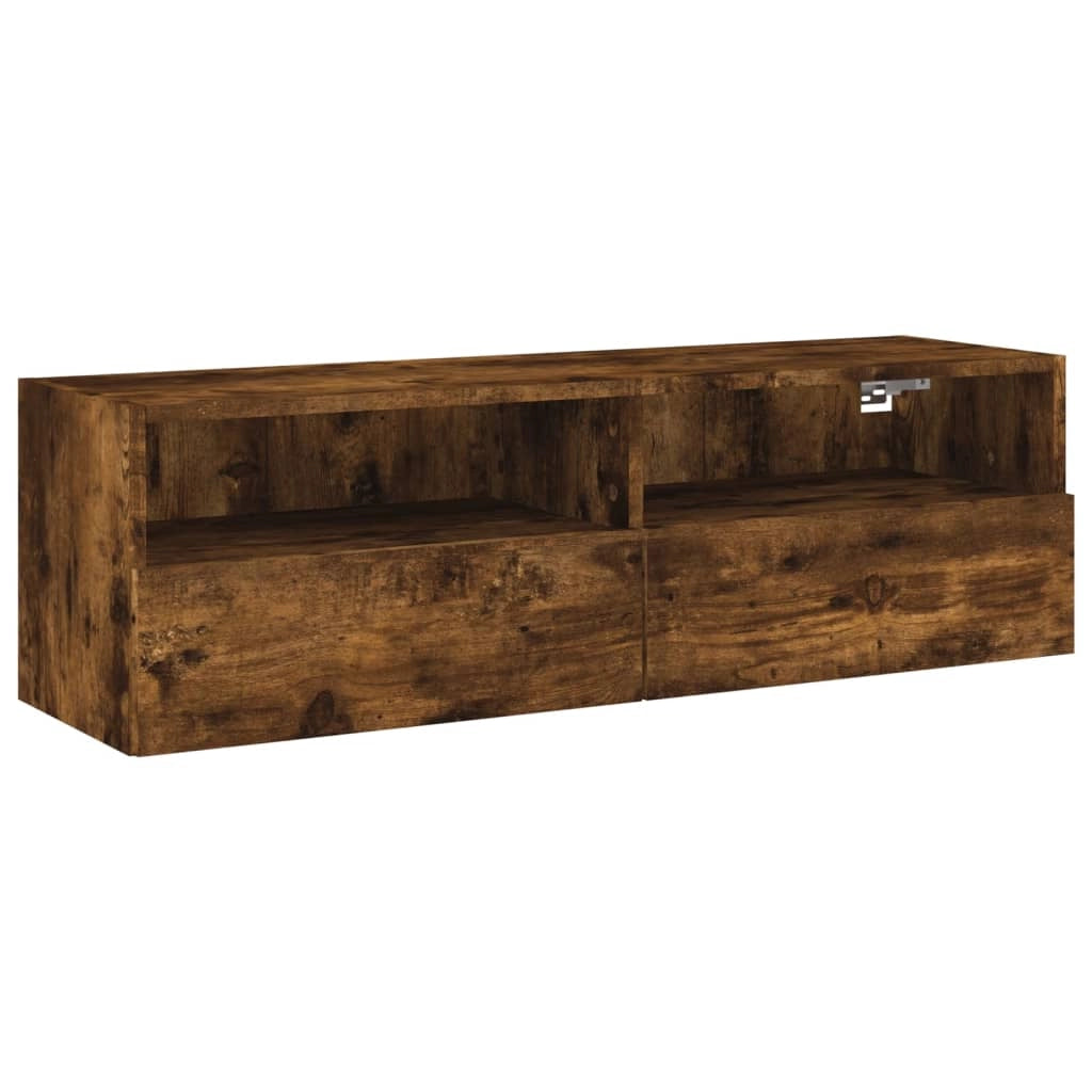 Mobile TV a Parete Rovere Fumo 100x30x30 cm Legno Multistratocod mxl 110060