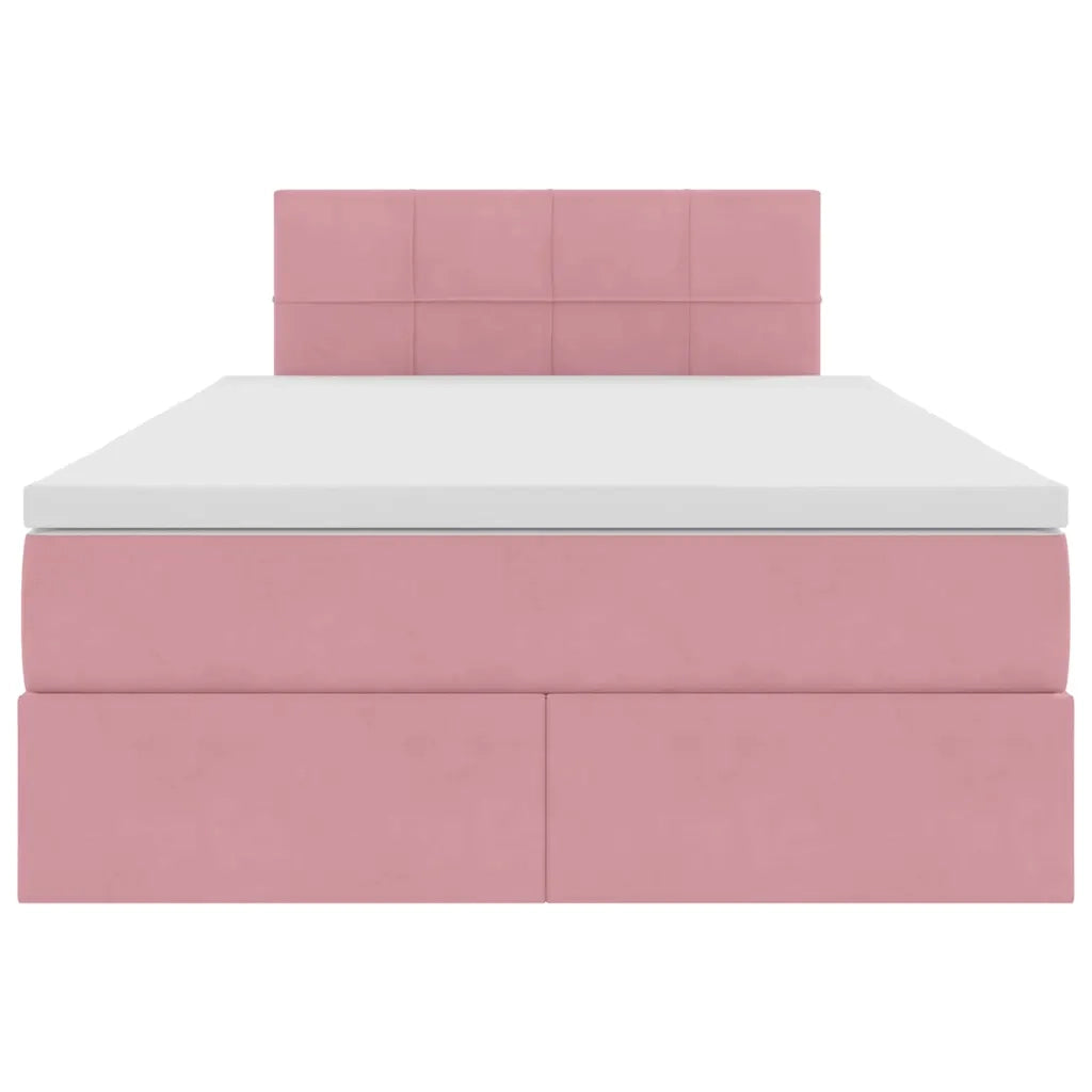 Letto con contenitore e LED con led Rosa 120 x 200 cm Velluto 3371390