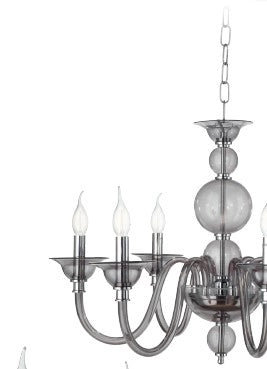 APPLIQUE TEBE 2 LUCI FUME' E CROMO ATTACCO E14 L.35CM