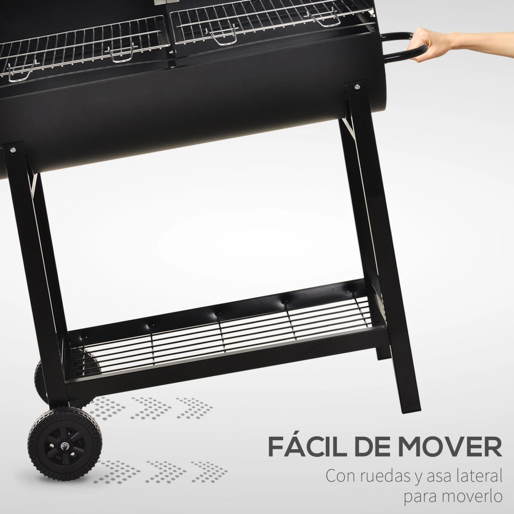 Barbecue a Carbone con Griglia Regolabile ¨C zephmum ¨C 90x45x96 cm Nero