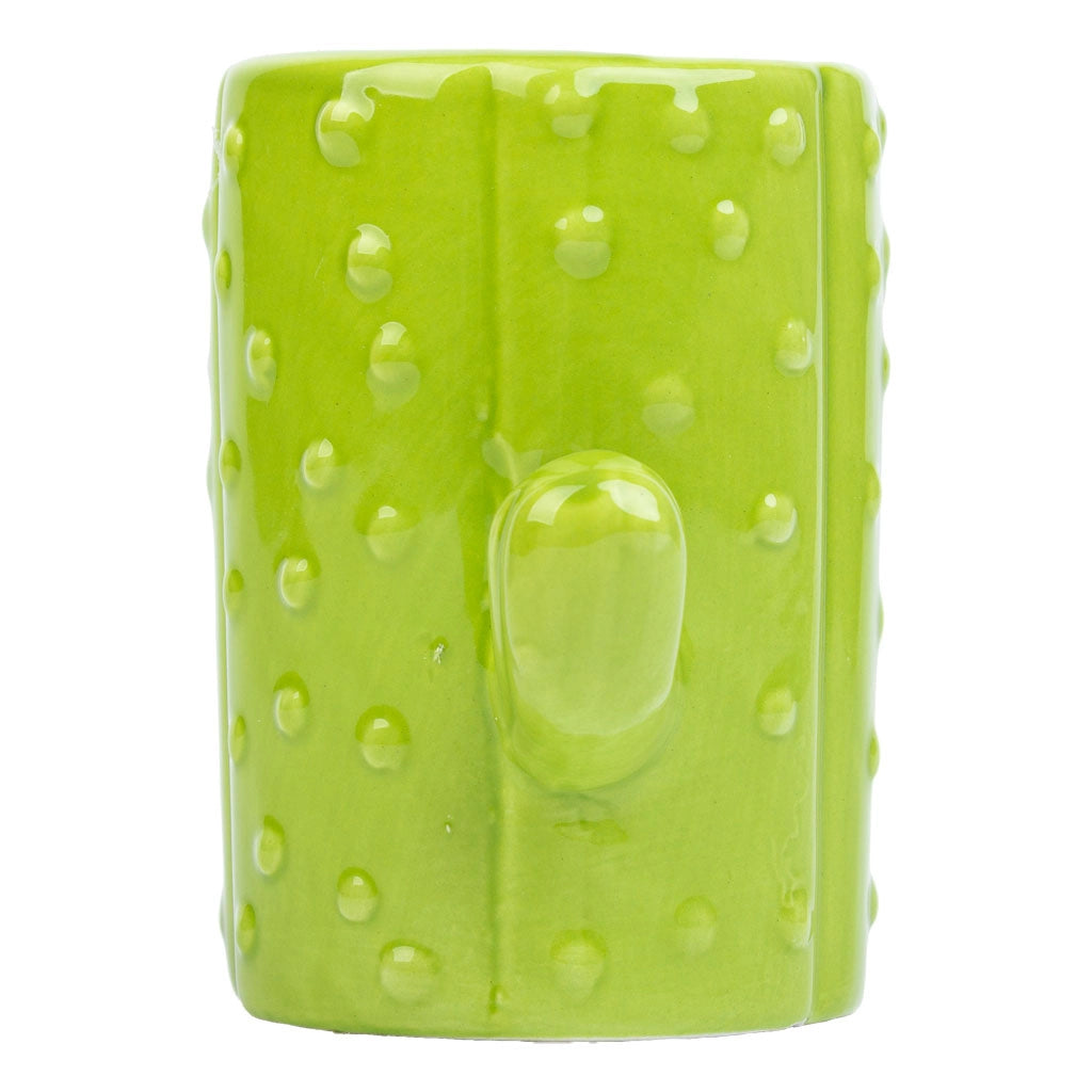 Portapenne cactus in ceramica verde 13,5x7,8x11h