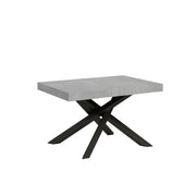 Tavolo allungabile 120/380x90 cm Volantis colore cemento gambe antracite