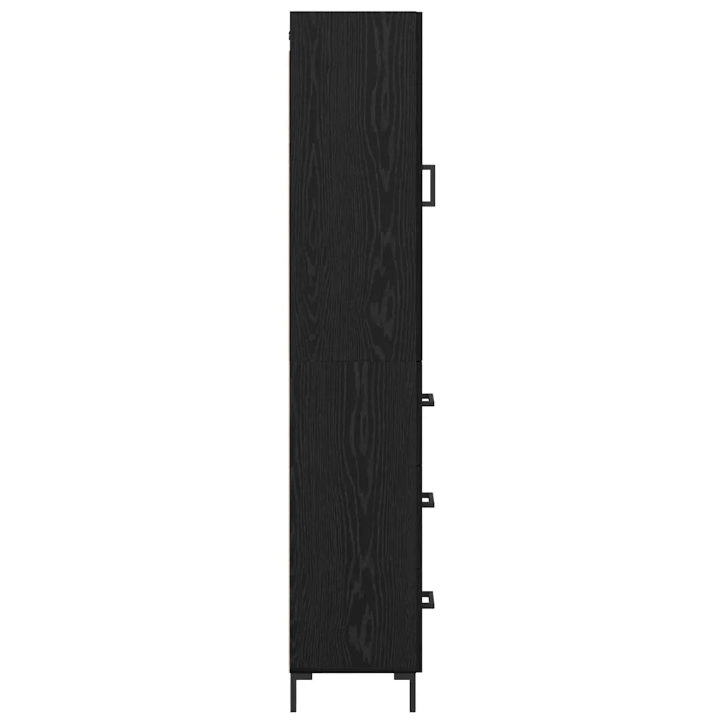 Credenza-Buffet-Armadio da cucina Rovere Nero 69,5 x 34 x 180 cm Legno multistrato 188057