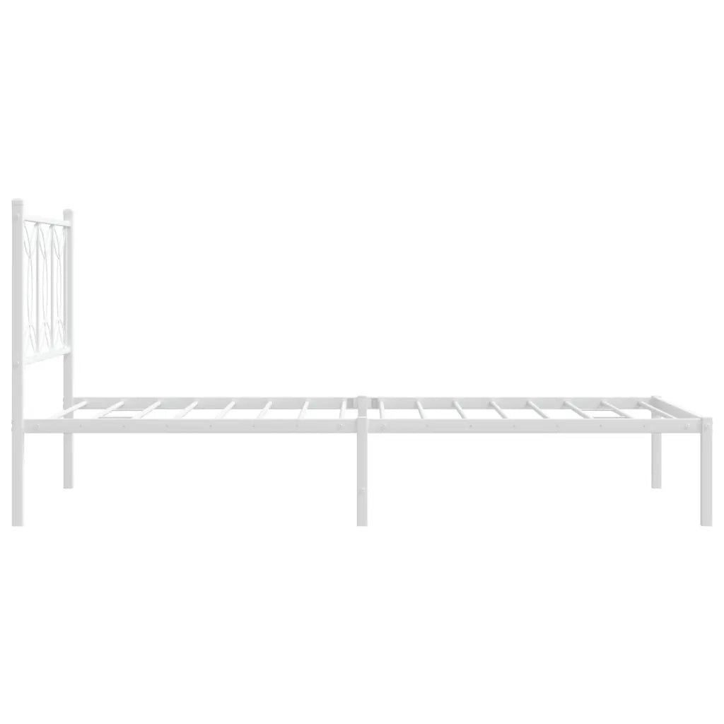 Giroletto con Testiera Metallo Bianco 100x200 cm