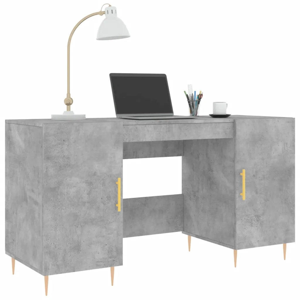 Scrivania Grigio Cemento 140x50x75 cm in Legno Multistrato 829536