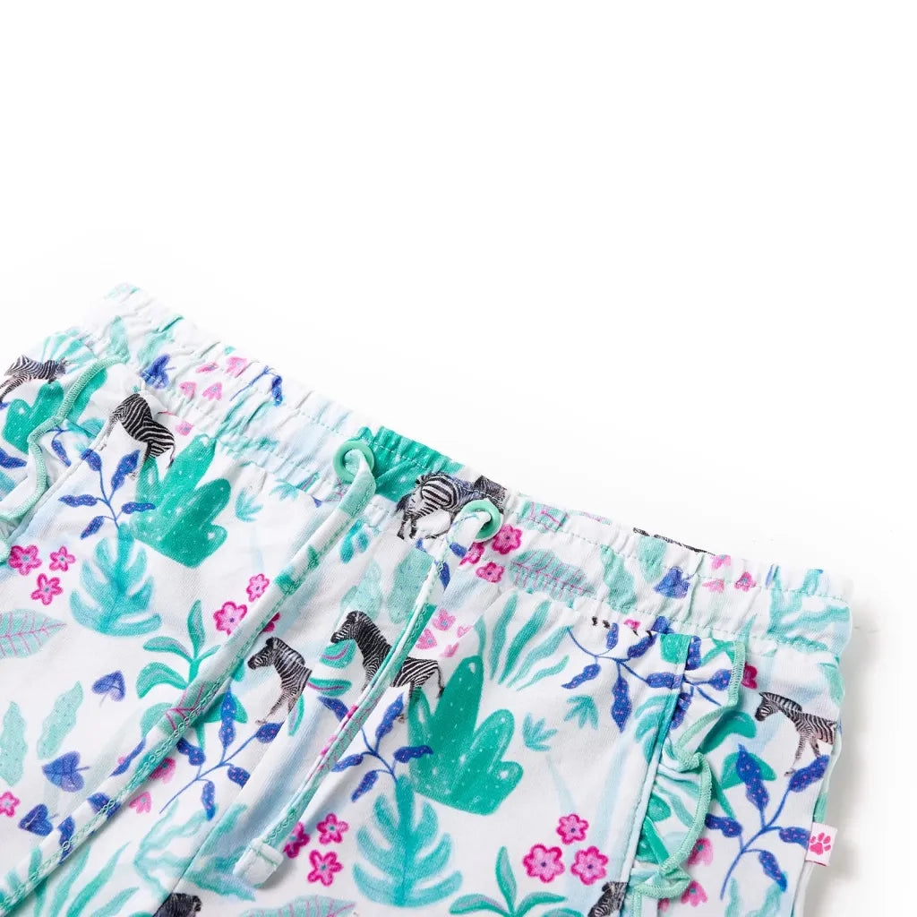 Pantaloncini per Bambini con Coulisse Ecru e Menta Scuro 128 CFW6862936