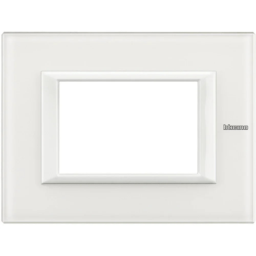 Bticino Axolute - Placca 3P Vetro Bianco HA4803VBB