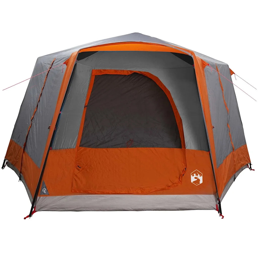 Tenda da Capanna per 5 Persone-Tenda per Famiglie con tetto Grigio e arancione