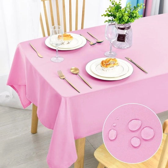 Tavolo da pranzo con protezione contro macchie, lavabile, tessuto da tavolo, impermeabile, 130 x 260 cm