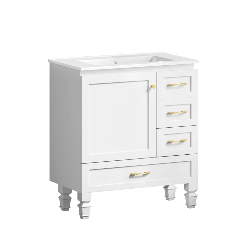 Armadietto da Bagno con Cassetti ¨C MINIMAL ¨C Bianco, 75 cm