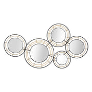 Decorazione in Metallo 3D Cerchi 22, Nero, Metallo, 111x9,5x59 cm