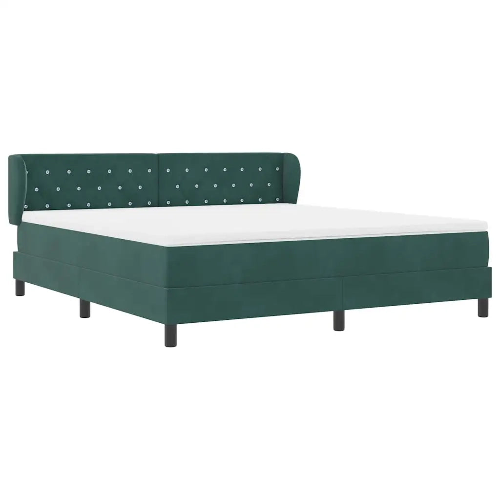 Letto a molle con materasso Verde scuro 180 x 200 cm Velluto 3340349