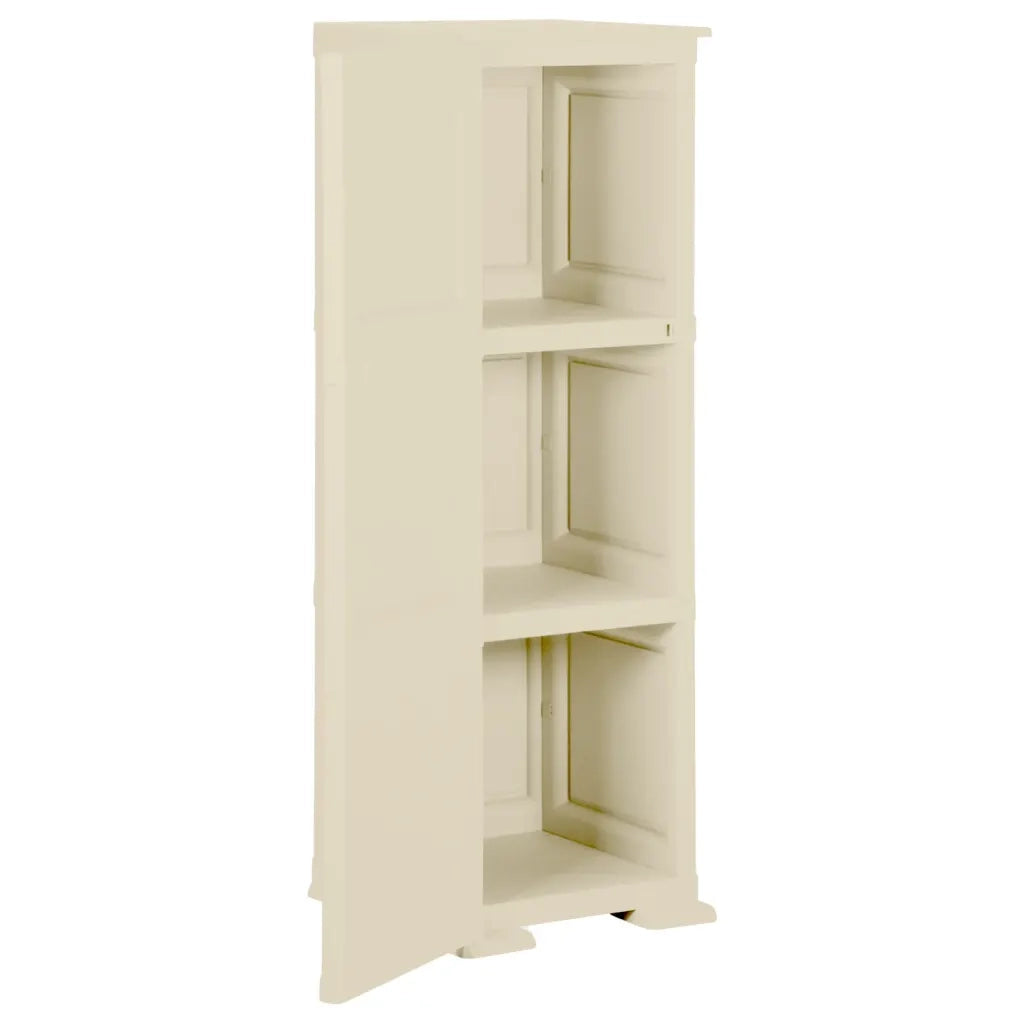 Armadietto in Plastica 40x43x125 cm Effetto Legno Bianco Angora 340604