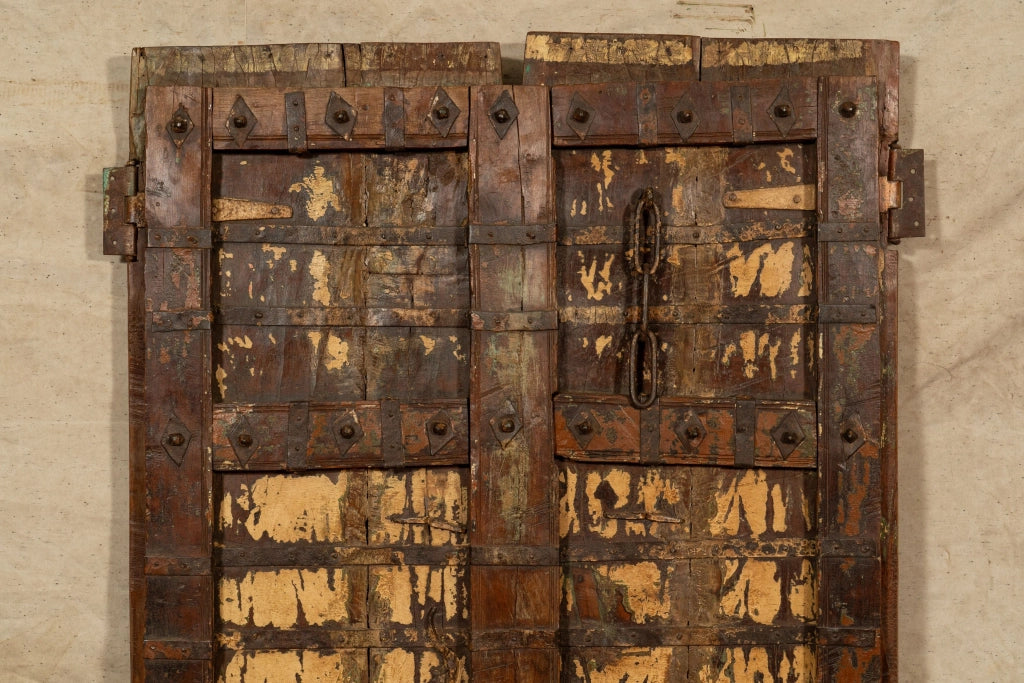 Biscottini Porta portone in legno massello e ferro da interno o da esterno vecchia e antica medievale scorrevole