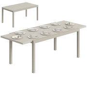 Tavolo da Giardino Allungabile per 8-10 Persone, in Alluminio e Acciaio, 154/214x85x75 cm, Grigio Chiaro