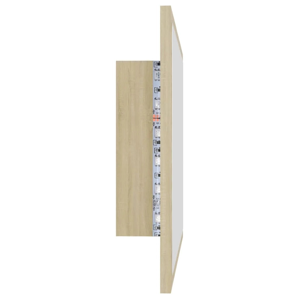 Specchio da bagno a LED 60 x 8,5 x 37 cm acrilico rovere 02_0006962