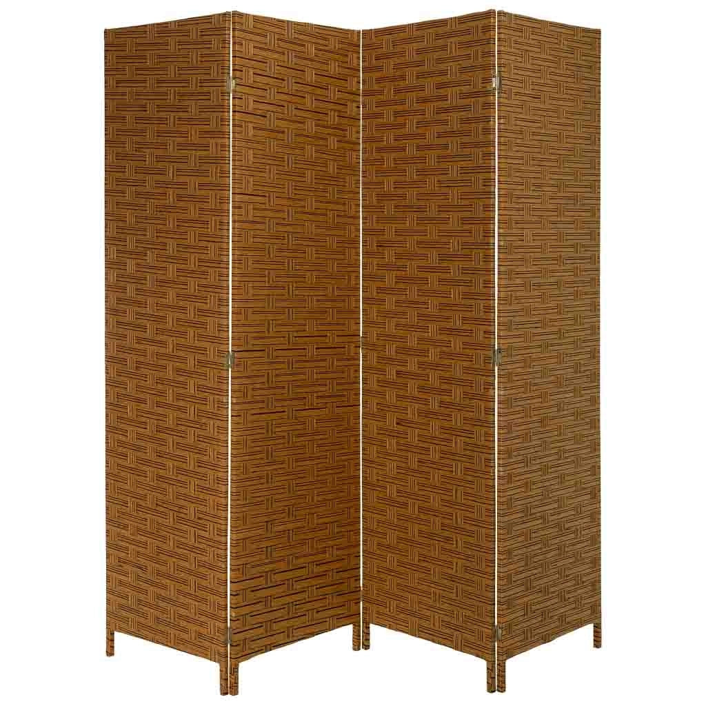 Biombo de papel trenzado 4 hojas 50(x4)x3x180h cm