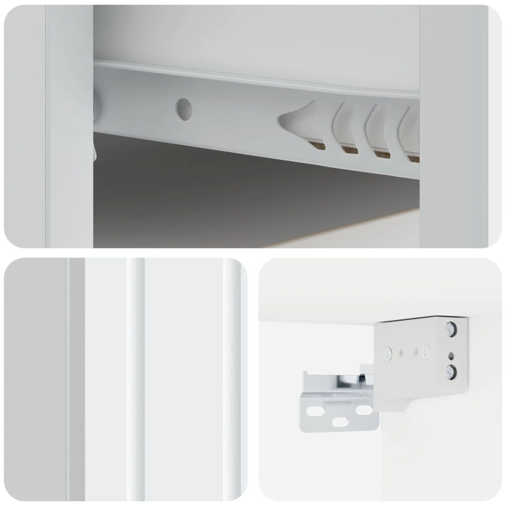Set di 2 Comodini | Armadio da Notte | Mobiletto da notte a muro Bianco 49 x 34,5 x 24 cm