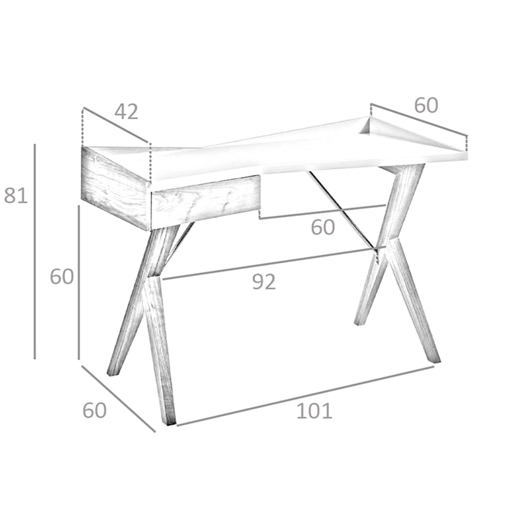 Scrivania in noce con piano in legno grigio