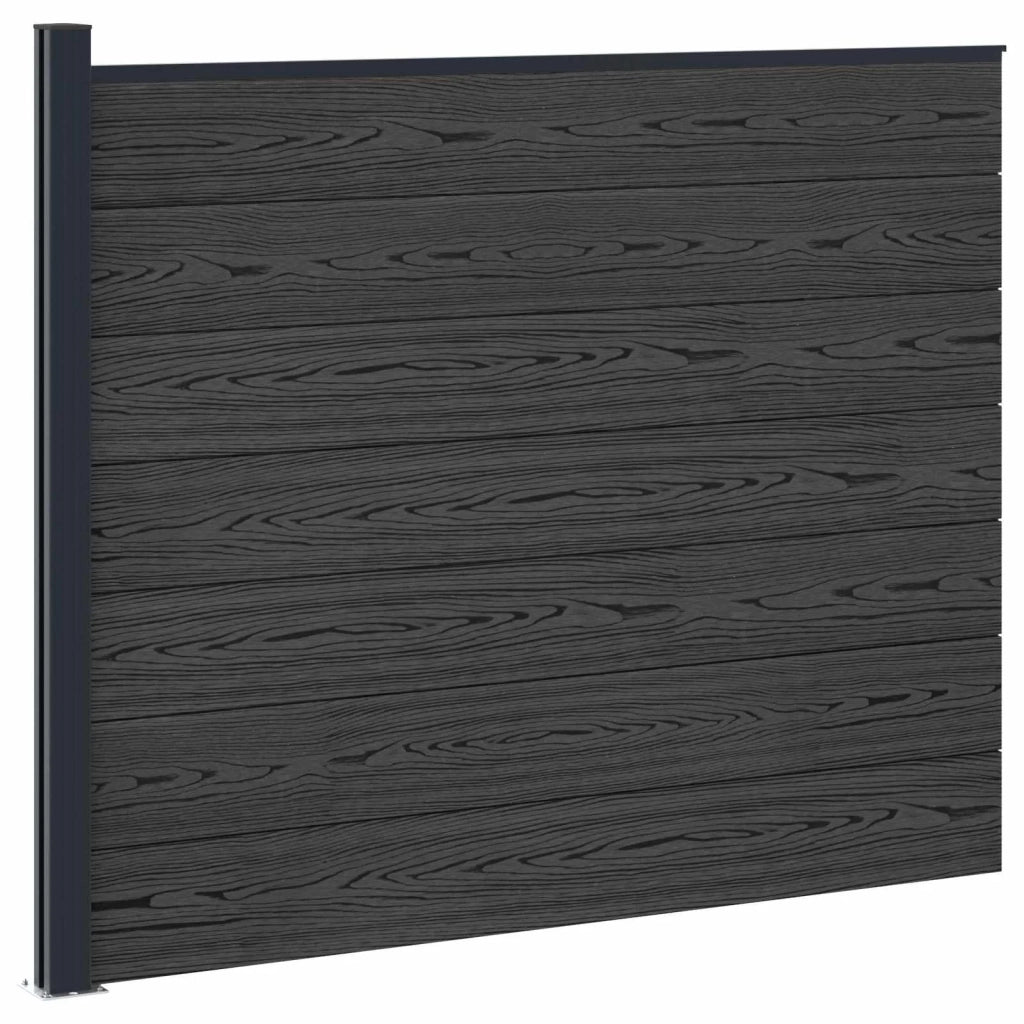 Pannello di Recinzione WPC e Alluminio Nero 42039069