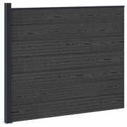 Pannello di Recinzione WPC e Alluminio Nero 42039069