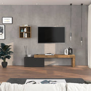 WHOUS Parete attrezzata Chronos set soggiorno antracite opaco e rovere 180/260x40 cm