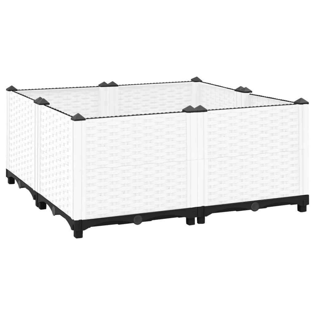 Fioriera rialzata per piante fiori terrazza giardino 80 x 80 x 38 cm polipropilene grigio 02_0039246