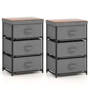 Set di 2 cassettiere 40 x 30 x 62 cm contenitore multifunzionale stile industriale metallo grigio 20_0009848